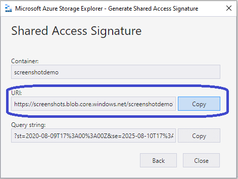 Azure Copy SAS URL