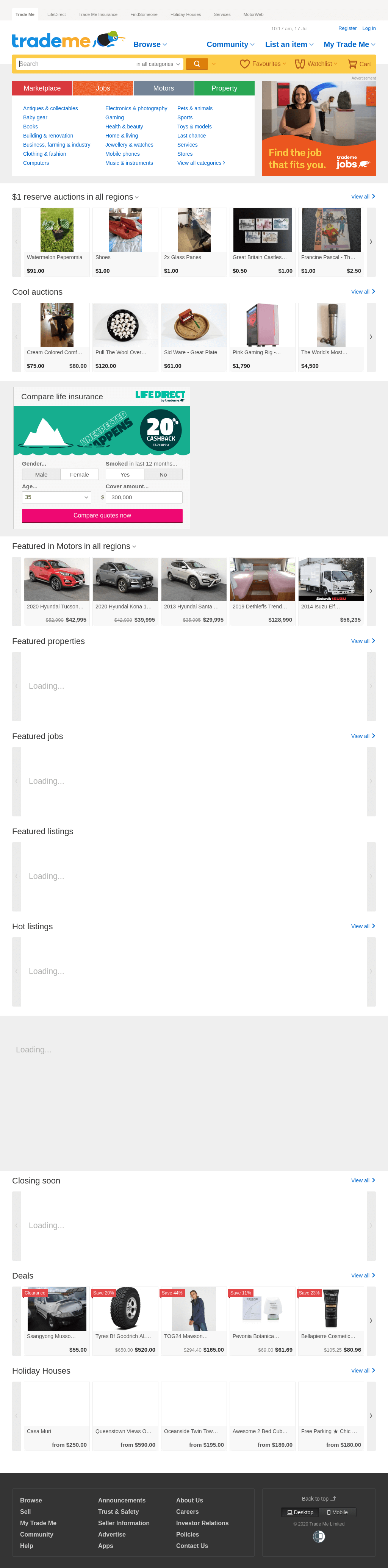 TradeMe Screenshot with Default Scroll Wait
