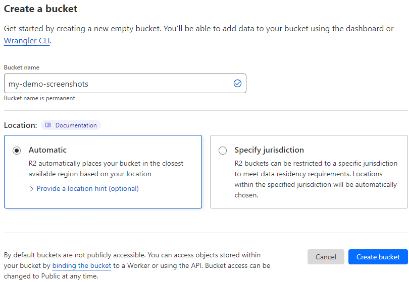 Create R2 Bucket